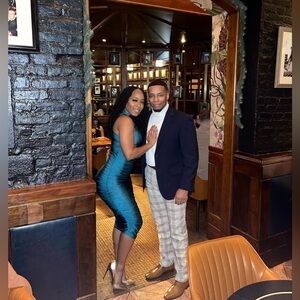 Elegant Teal Satin Dress